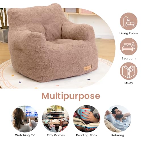 Bean Bag Chair with Filler, Tufted Soft Stuffed, Black B61630