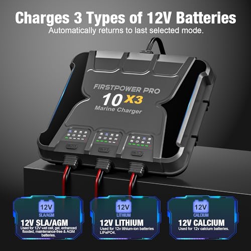 3 Bank Marine Battery Charger 30A 12V Waterproof Onboard G89339