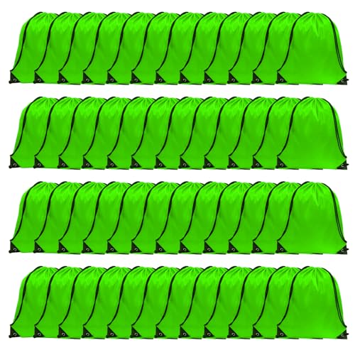 GoodtoU 40 Pack Drawstring Backpacks Waterproof Nylon Cinch Bags for School Gym N792