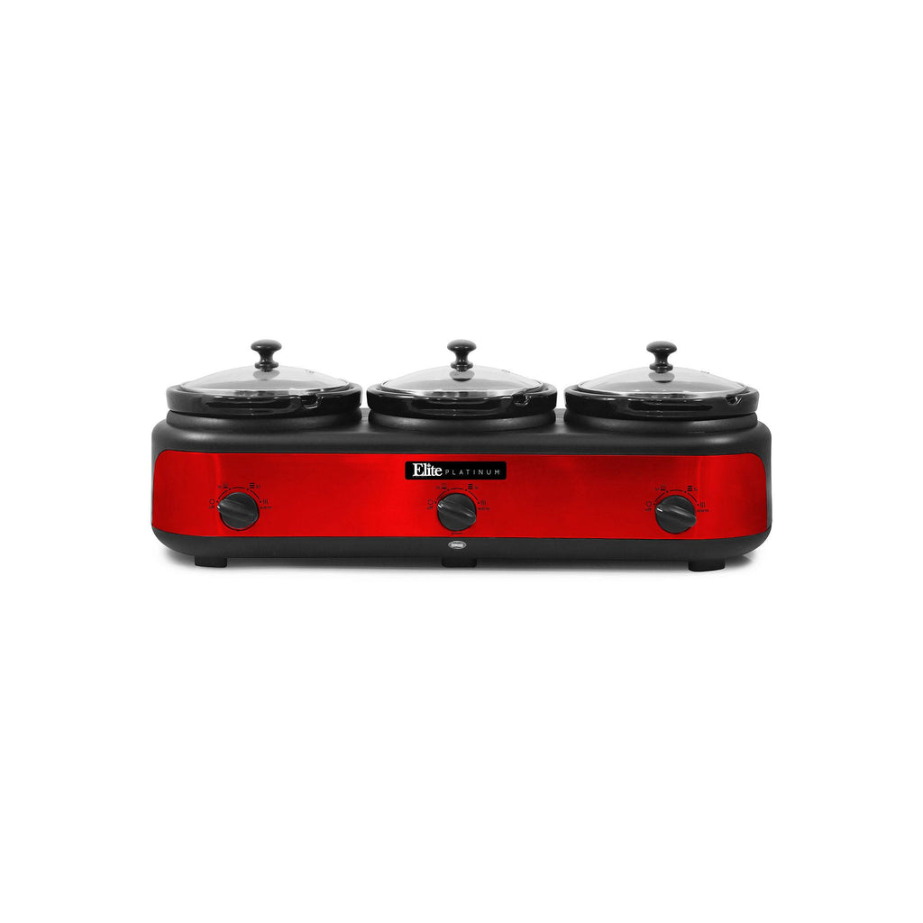 Elite Platinum Triple Slow Cooker Buffet, Red I958445