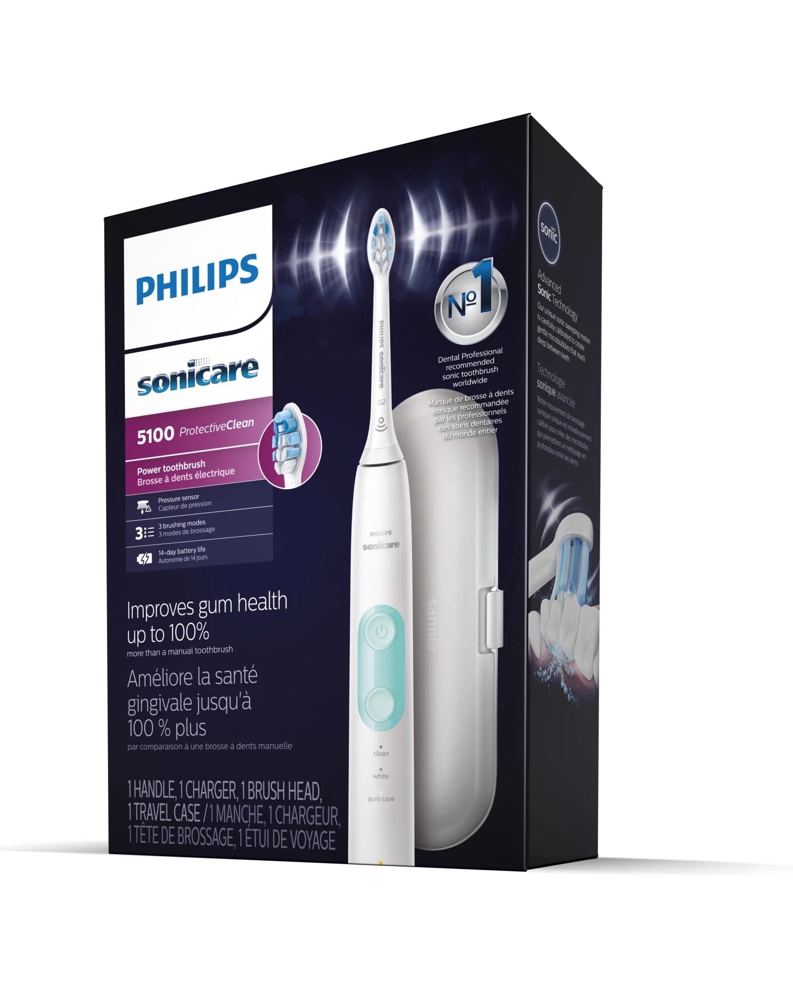 Philips Sonicare ProtectiveClean 5100 Rechargeable Electric Toothbrush, Black T378