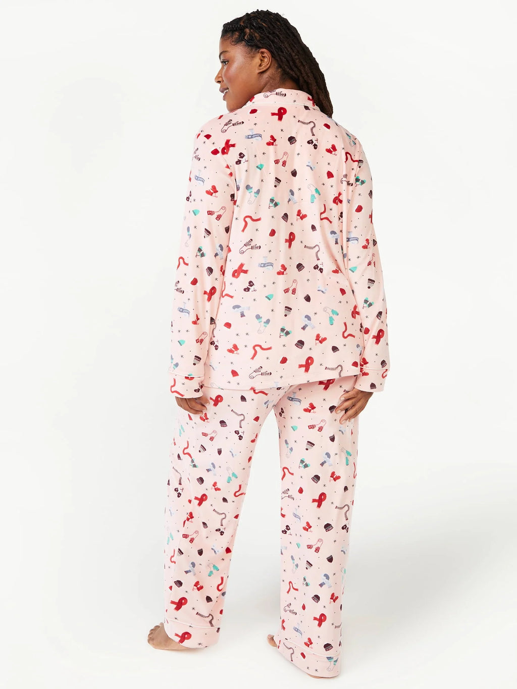 Joyspun Women's Velour Knit Pajama Set, 2-Piece C639006