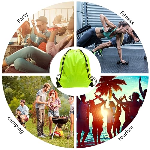 GoodtoU 40 Pack Drawstring Backpacks Waterproof Nylon Cinch Bags for School Gym N792