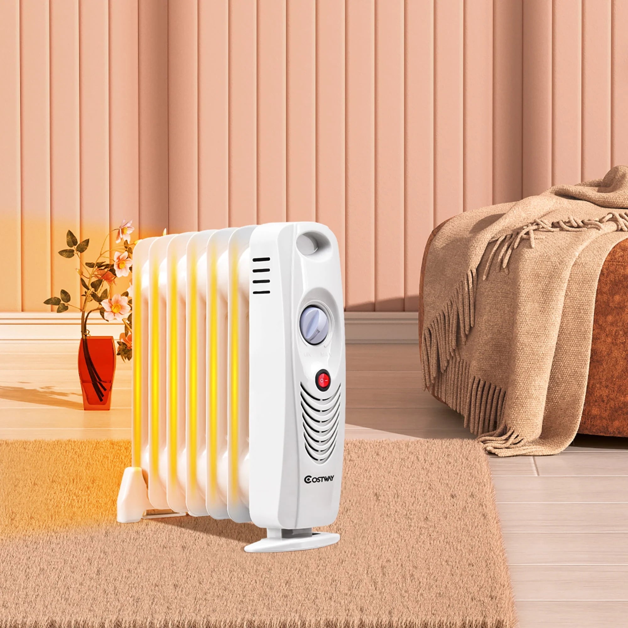Costway 700W Portable Mini Oil Filled Radiator Heater with Thermostat P475