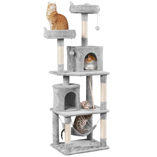 Yaheetech 62.5in Cat Tree with Platform & Hammock, Dark Gray L747397