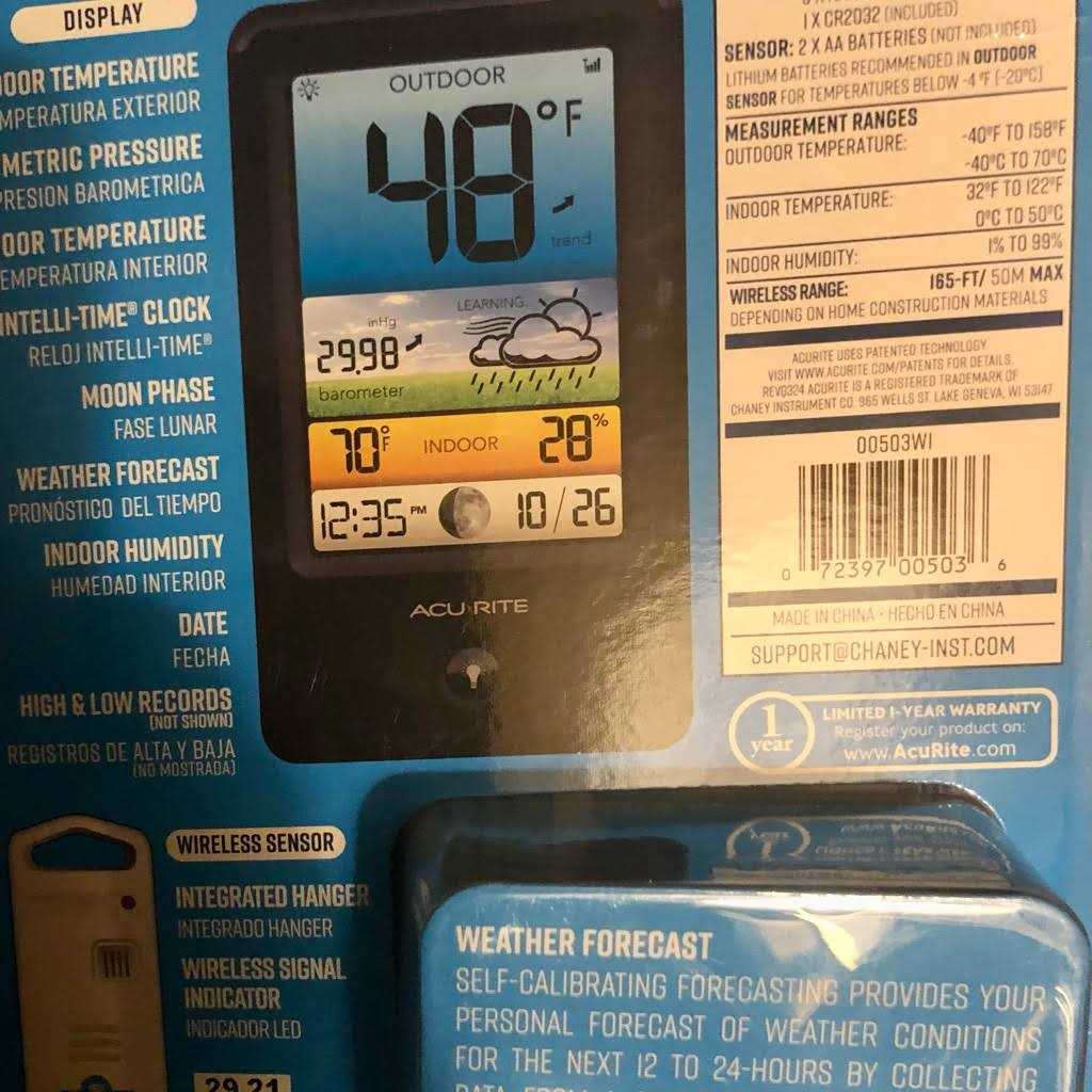 AcuRite Wireless Color Forecaster with Temperature & Humidity F589431