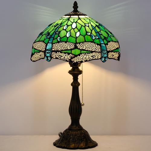 Tiffany Stained Glass Table Lamp Sea Blue Pear J2662
