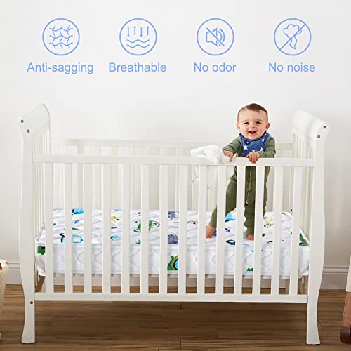 Dual-Sided Crib & Toddler Mattress, 52" x 27.6" x 5", Knitted Fabric A1519