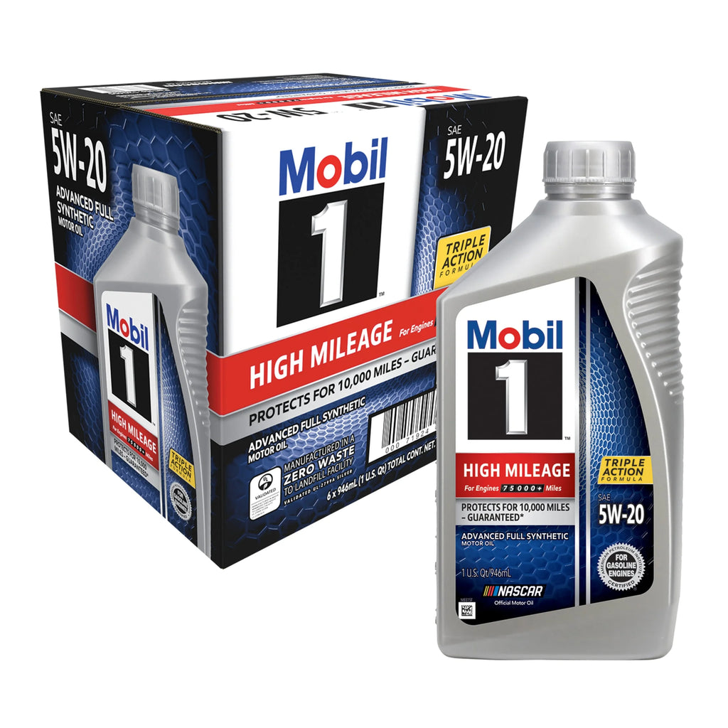 Mobil 1 High Mileage Full Synthetic Motor Oil 5W-20, 1 Quart Q8465