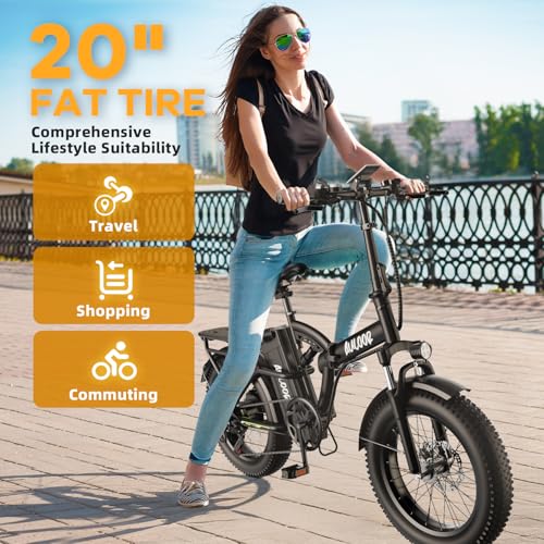 Folding Electric Bike 1000W 48V 20AH Removable Battery 20" Fat Tire for Adults C847123