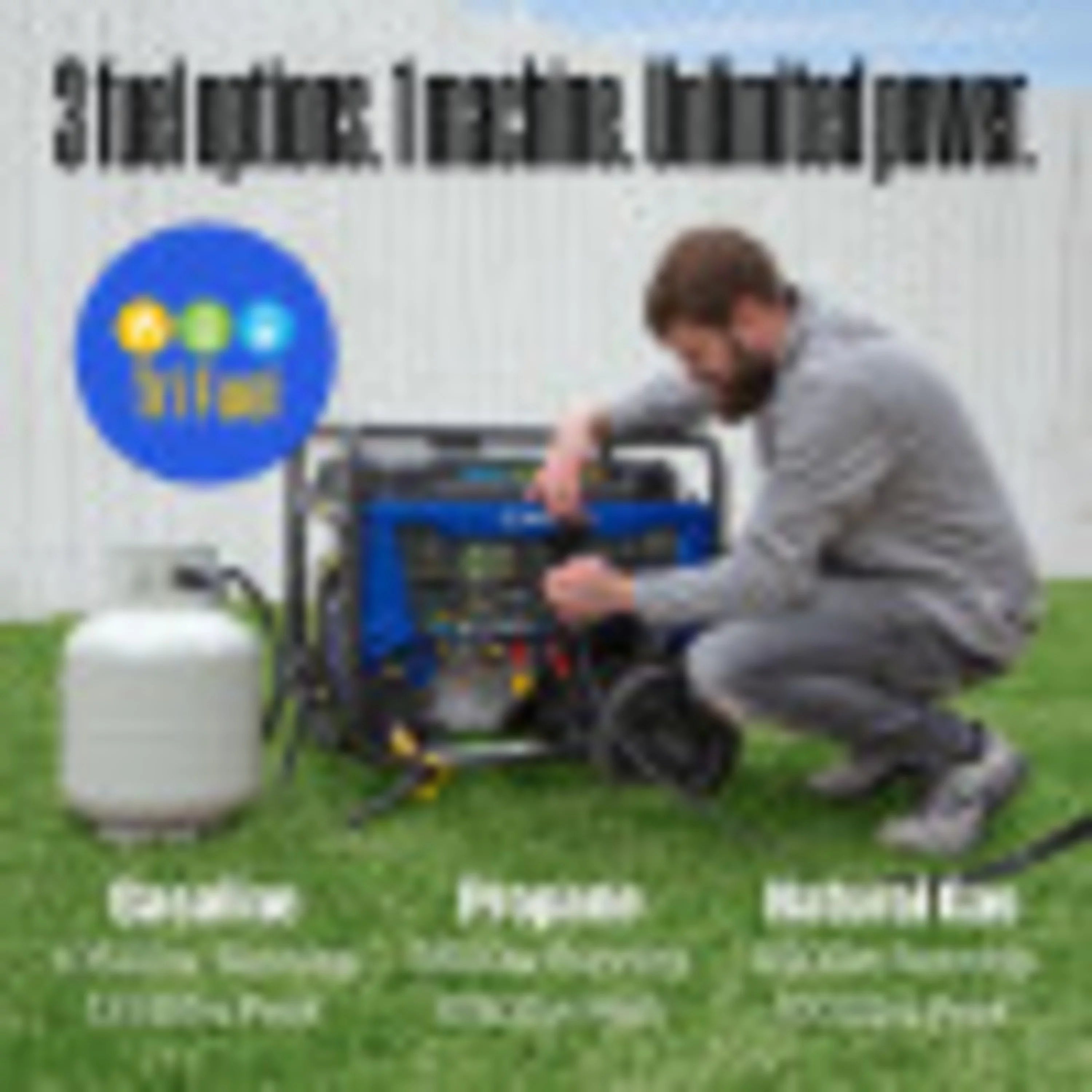 Westinghouse 12,500 Peak Watt Dual Fuel Portable Generator, Gas/Propane Y811