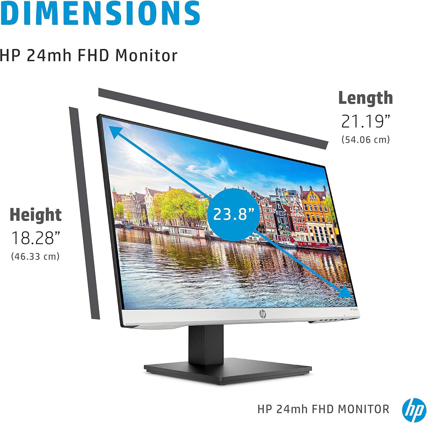 HP 24mh 23.8-inch FHD IPS Monitor with Speakers and VESA Mount R701642