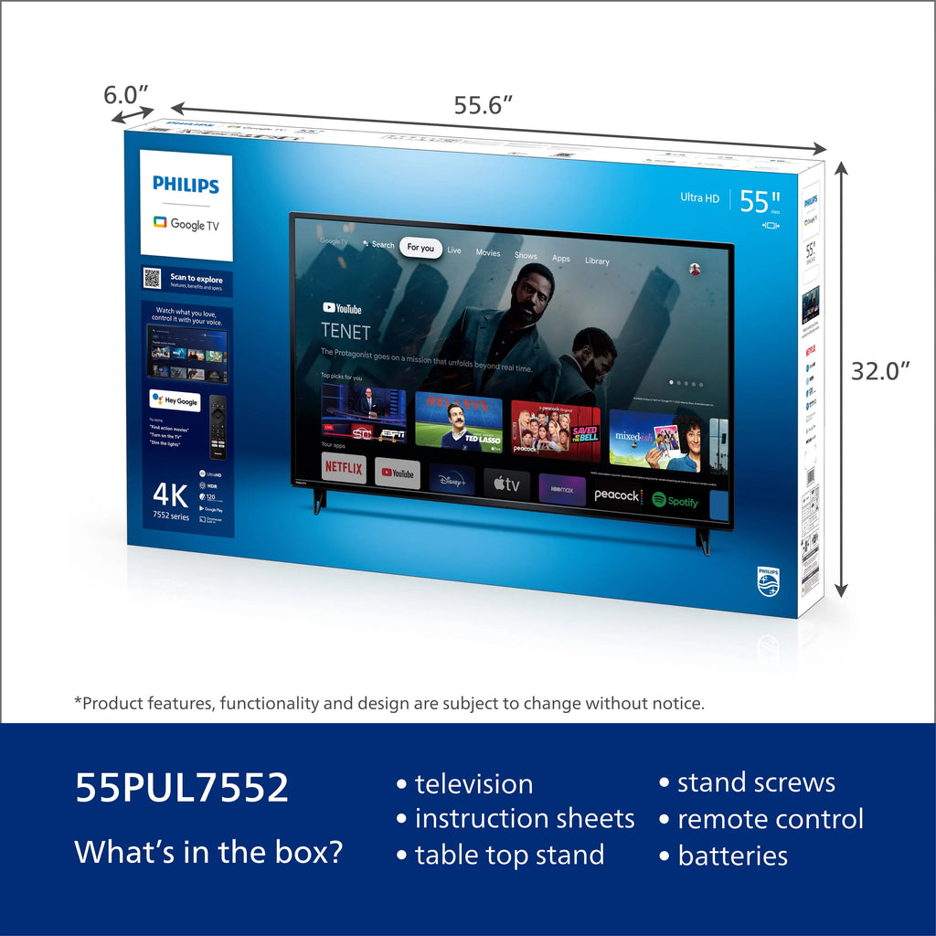 Philips 55" 4K Ultra HD Google Smart LED TV G276951