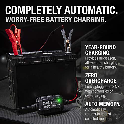 NOCO GENIUS2 2A 6V/12V Smart Battery Charger for Lead-Acid & Lithium Batteries M9847