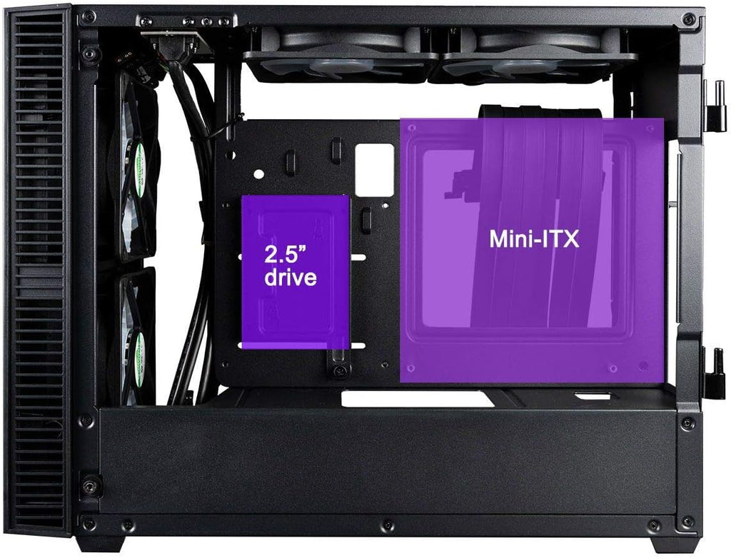 CUK Continuum Mini ITX Gaming Barebone Desktop Case with Z390I, Liquid Cooler, 650W PSU A10458