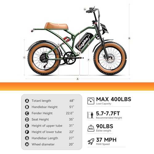 Electric Bike for Adults, 2000W Motor, 48V 25AH Battery, 20" Fat Tires S65549