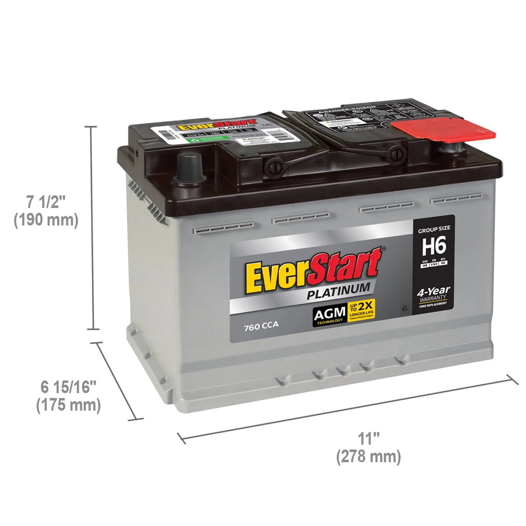 EverStart Platinum AGM Automotive Battery Group H6 LN3 48 12V 760 CCA Q573