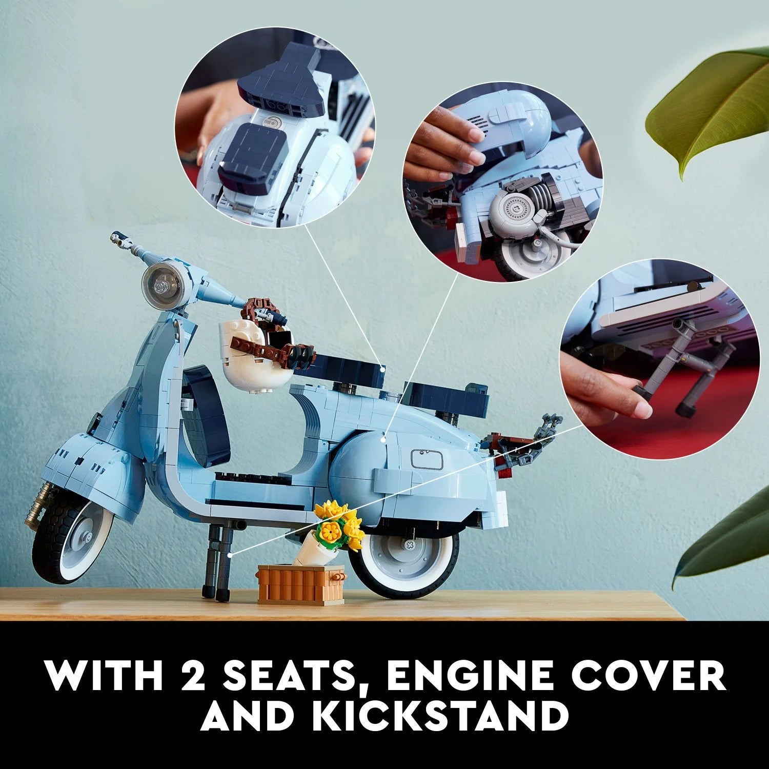 LEGO Icons Vespa 125 Scooter Building Kit, Vintage Italian Moped Model for Adults T916255