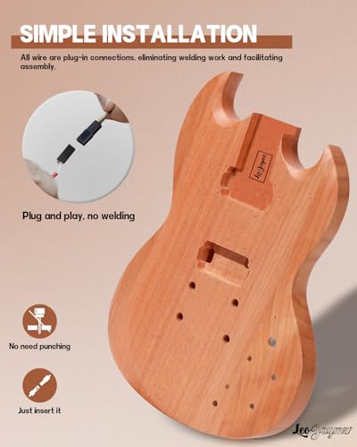 Leo Jaymz DIY Single Cut Electric Guitar Kit Mahogany Rosewood B148