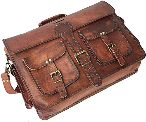 Vintage Leather Messenger Bag for Men with 18 Inch Laptop Compartment I17180