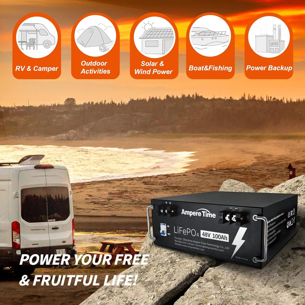Ampere Time 12V 200Ah Plus LiFePO4 Battery with 200A BMS N84511
