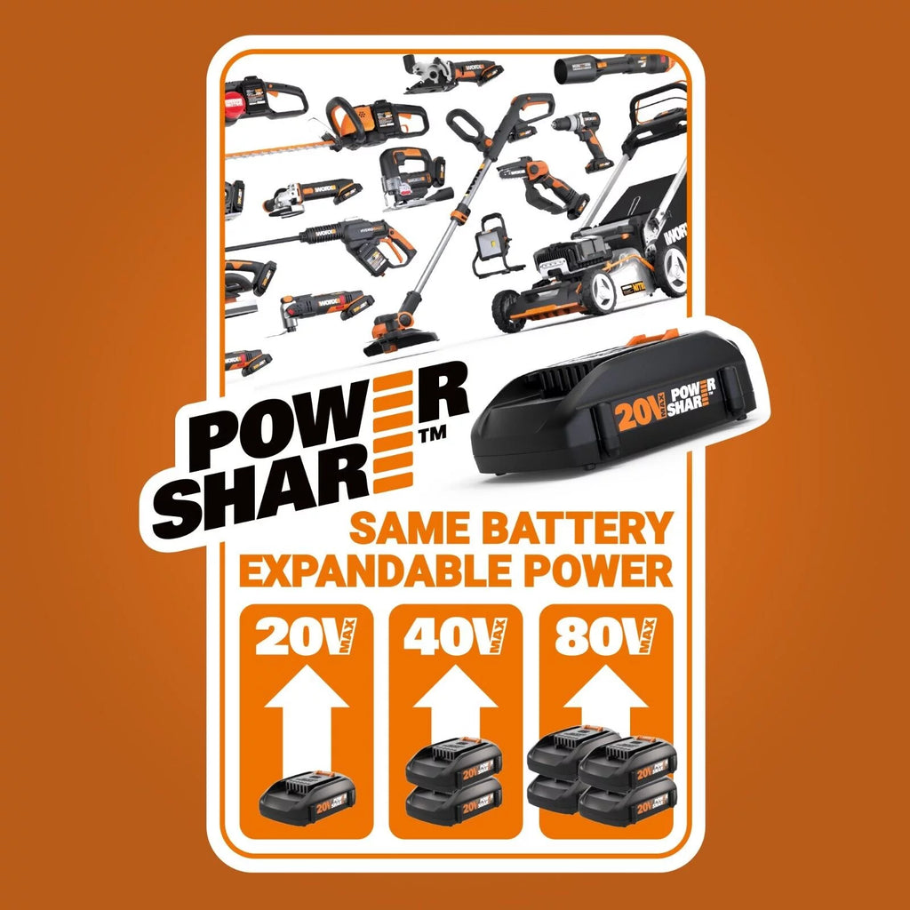 Worx WG743 40V Power Share 16" Cordless Lawn Mower F452195
