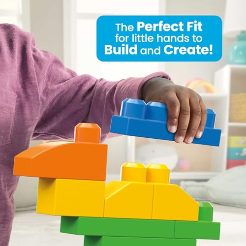 MEGA BLOKS First Builders Toddler Blocks Toy Set, 150 Pieces with Storage, Blue, Ages 1+ Y5233