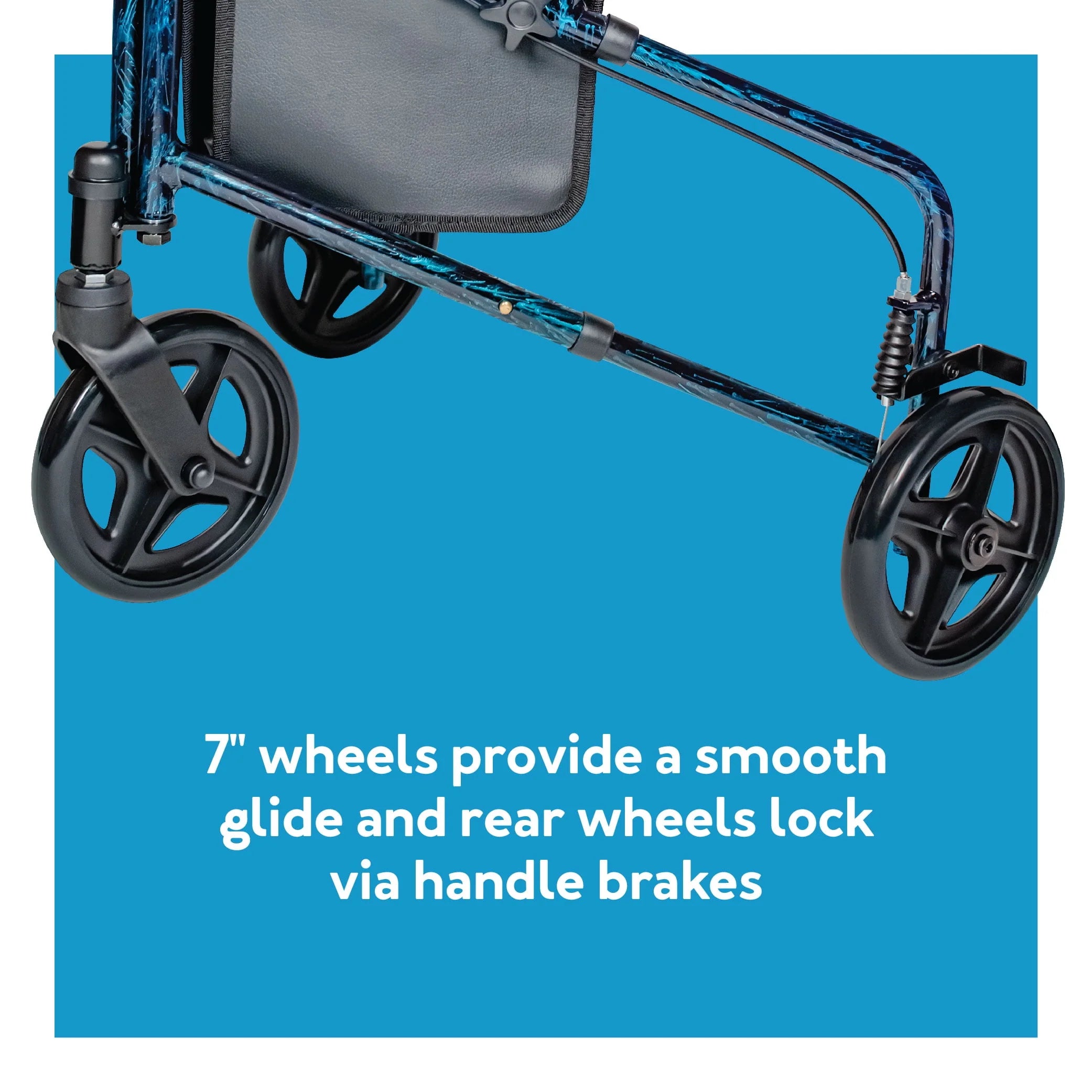 Carex Aluminium 3 Wheel Rollator Walker for Seniors, Height Adjustable Y94999