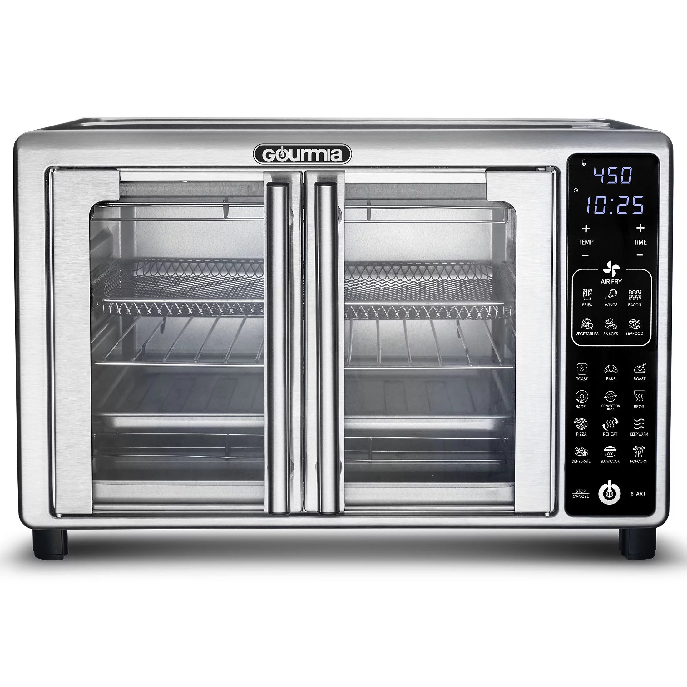 Gourmia 6-Slice Digital Toaster Oven Air Fryer with 19 One-Touch Presets, Stainless Steel Z498948