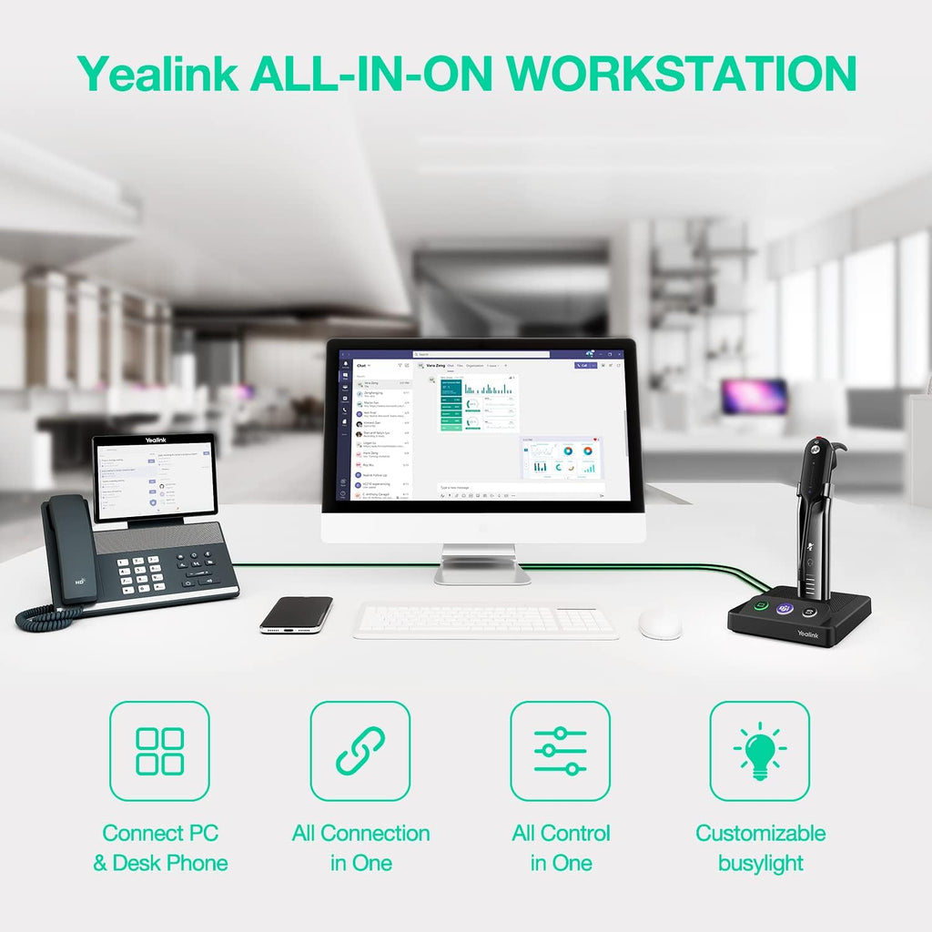 Yealink WH63 Wireless Headset with Microphone for PC and Teams Certified Y837819