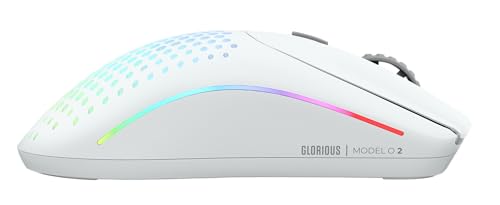 Glorious Gaming Model D 2 Wireless Ergonomic Mouse, 66g, White V612