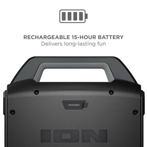 ION Block Rocker Portable Bluetooth Party Speaker with Karaoke Microphone T461114