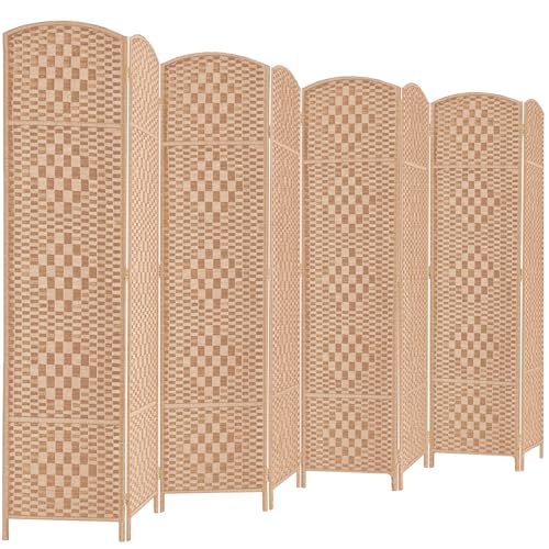 Rose Home Fashion 6 ft Tall Room Divider 4 Panel Folding Privacy Screen, Dark Coffee C8634
