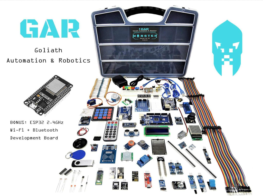GAR Monster Starter Kit for Arduino Uno Mega Nano with ESP32 and 25 Sensor Modules X2193