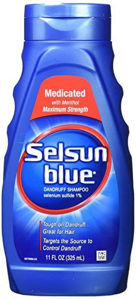 Selsun Blue Maximum Strength Medicated Anti-Dandruff Shampoo with Menthol, 11oz E4657