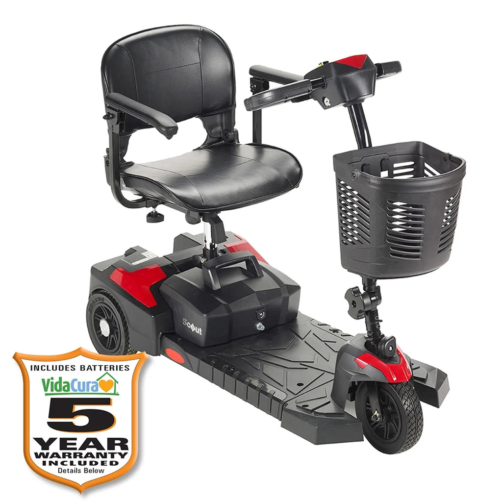 Drive Medical - Spitfire Scout 3 Transportable Mobility Scooter (12 AH Battery) Including Extended 5-Year Warranty