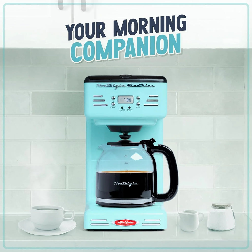 Nostalgia Retro 12-Cup Programmable Coffee Maker, Aqua E191