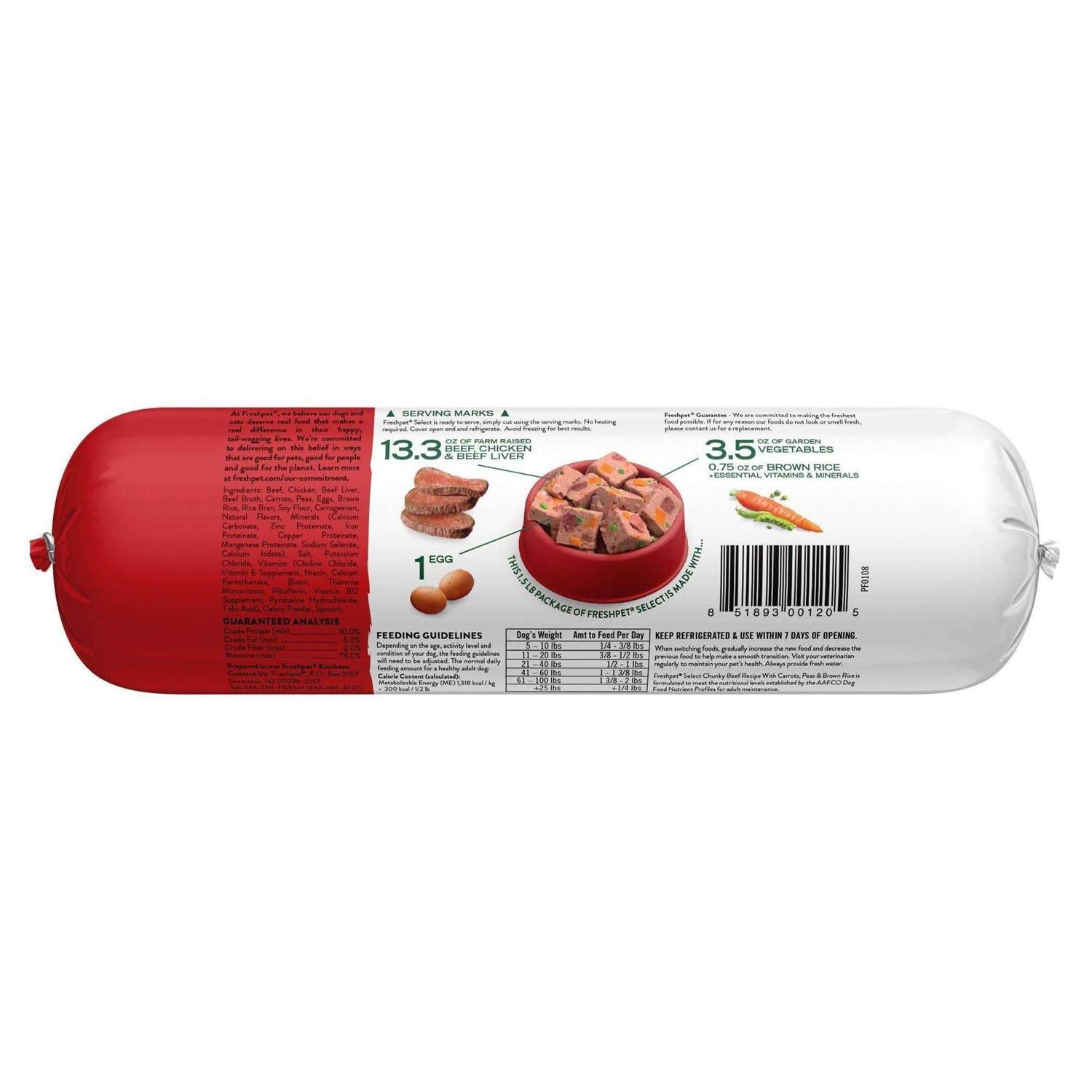 Freshpet Dog Food Chunky Beef Recipe S5859
