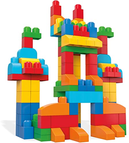 MEGA BLOKS First Builders Toddler Blocks Toy Set, 150 Pieces with Storage, Blue, Ages 1+ Y5233