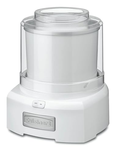 Cuisinart Ice Cream Maker, 1.5 Quart, Sorbet & Frozen Yogurt, ICE-21P1, White A833541