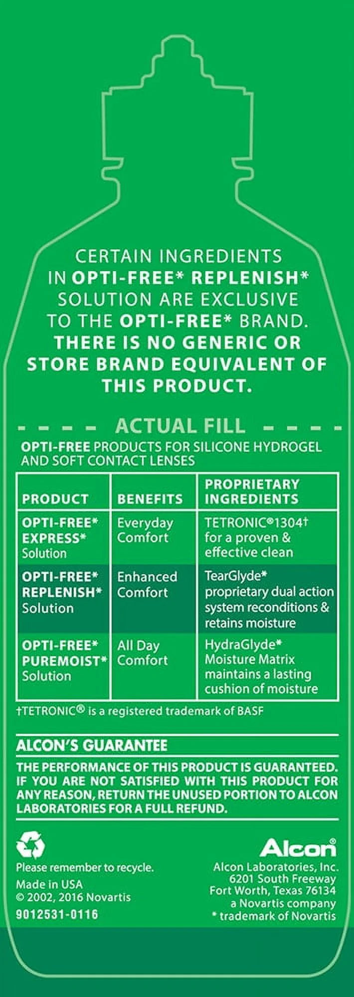 OPTI-FREE Replenish Disinfecting Contact Lens Solution, 10 fl oz M981