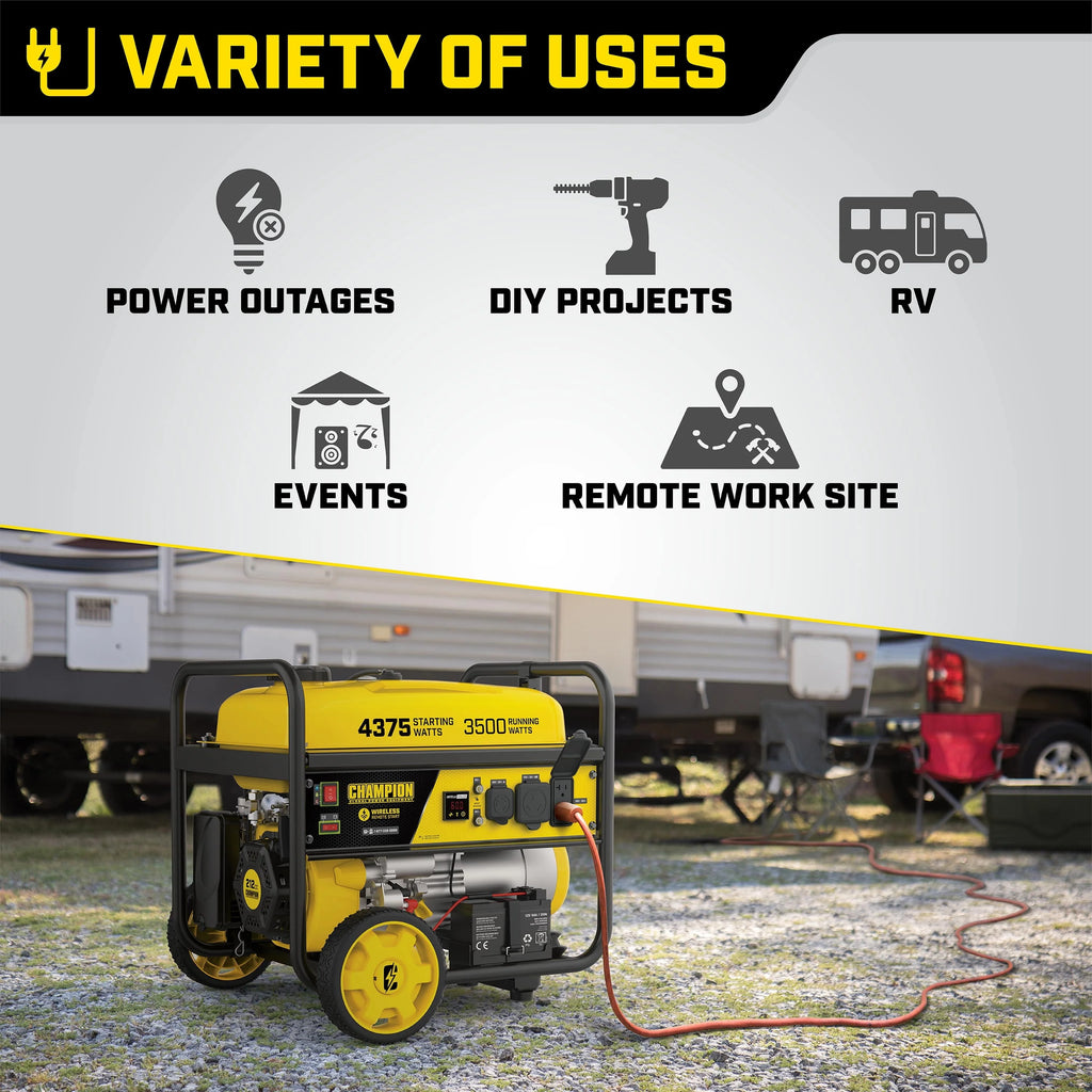 Champion Power Equipment 4375/3500W Portable Generator, Remote Start T7613