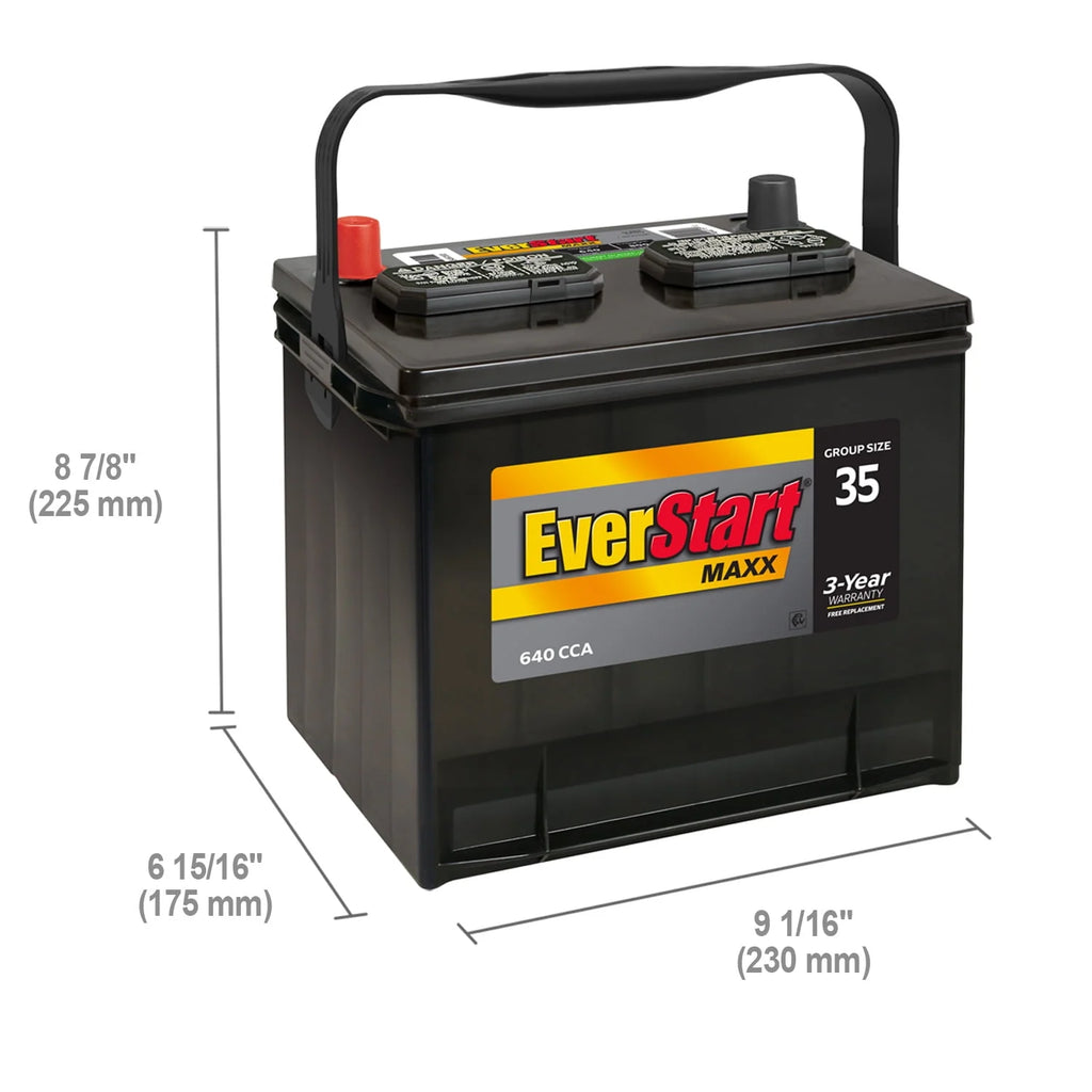 EverStart Maxx Lead Acid Automotive Battery Group Size 35 12 Volt 640 CCA S2642