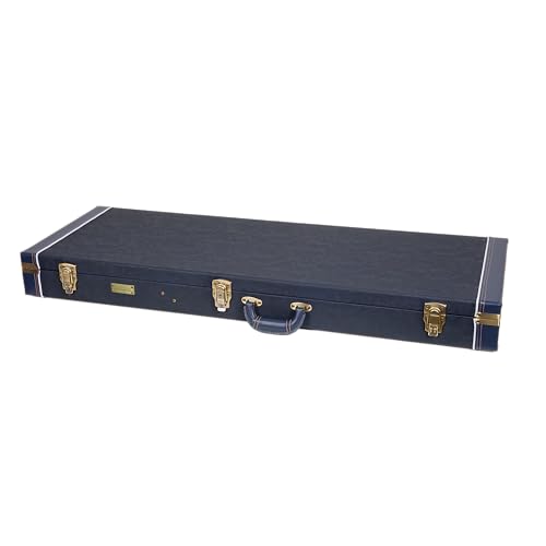 Crossrock Relief Series 335 Guitar Case for ES-335 & Semi-Hollow Electric Guitars, Carved Smoke Blue Finish S516