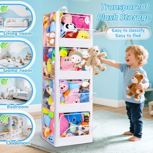 Transparent Stuffed Animal Storage Toy Box for Kids Room C80974