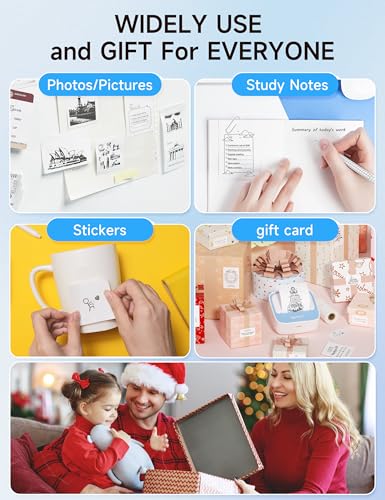 iDPRT Portable Sticker Maker Machine with 1 Roll Sticker Paper, Mini Thermal Printer for Study Notes, DIY, Labels, Grey J29332