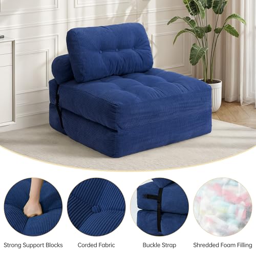 Folding Sofa Bed Convertible Sleeper Chair with Pillow, Grey L546