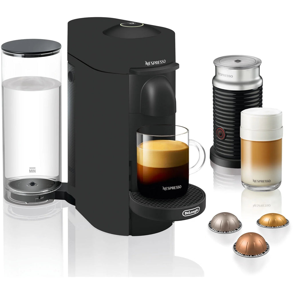 Nespresso Vertuo Plus Coffee and Espresso Machine by De'Longhi with Aeroccino, Black Matte Q254