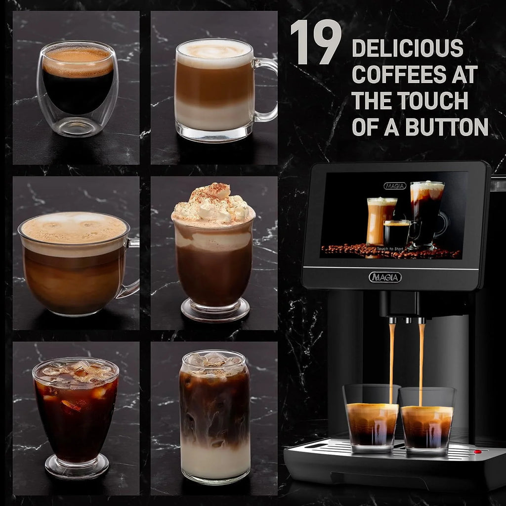 Zulay Kitchen Magia Super Automatic Espresso Machine 1800ml Black Y69142