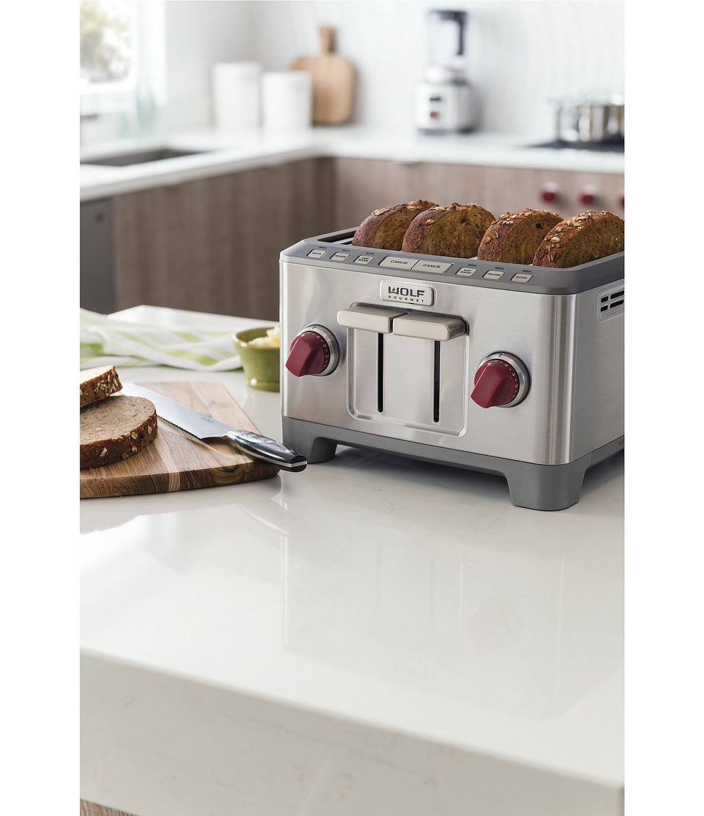 Wolf Gourmet 4-Slice Toaster, Red Knob G512249